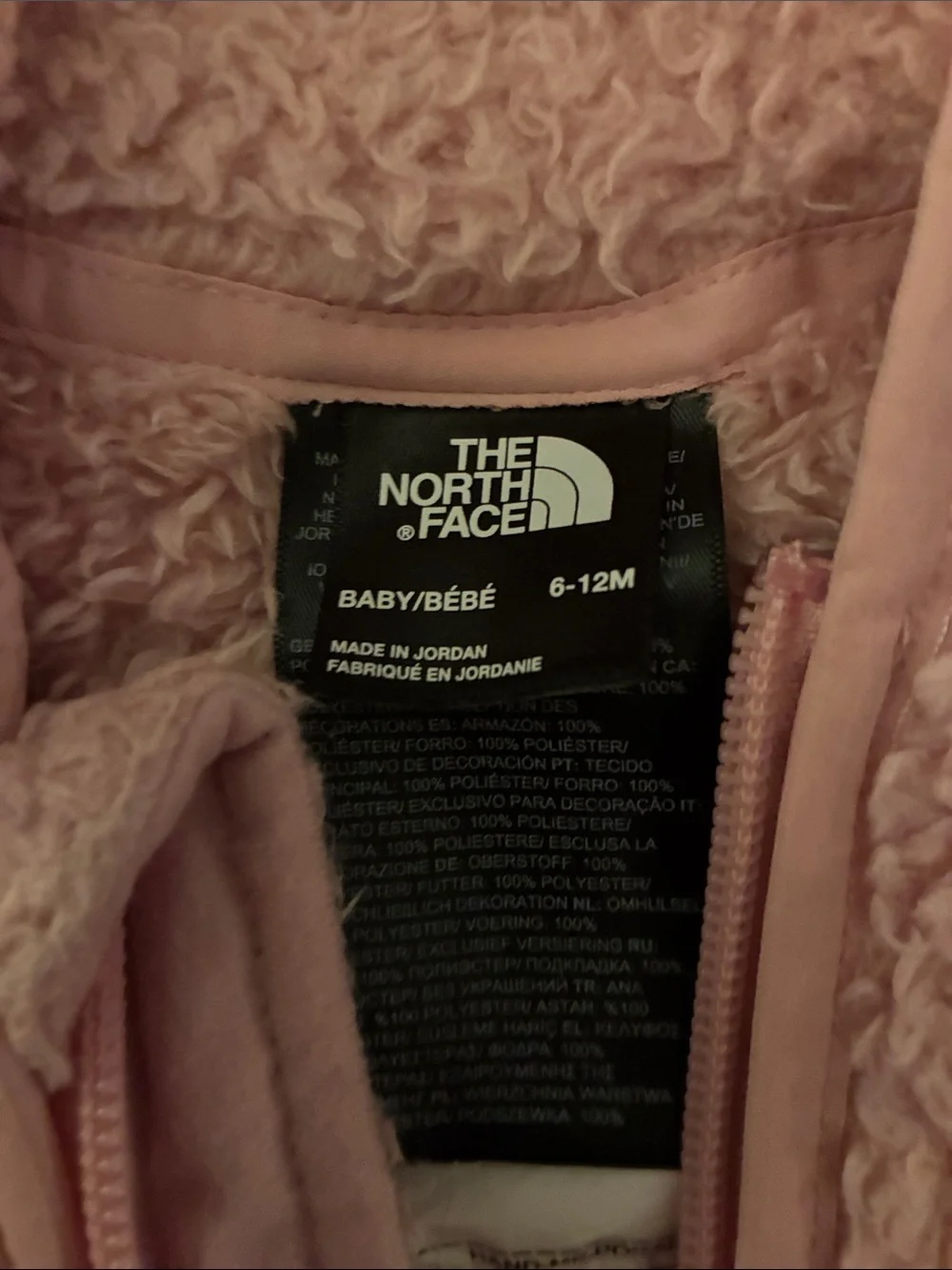 The North Face Plush Pink Hooded Fleece Footed One-Piece